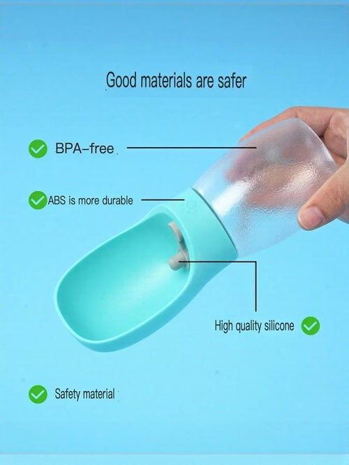 Botella de agua portátil a prueba de fugas para mascotas con cuenco para beber