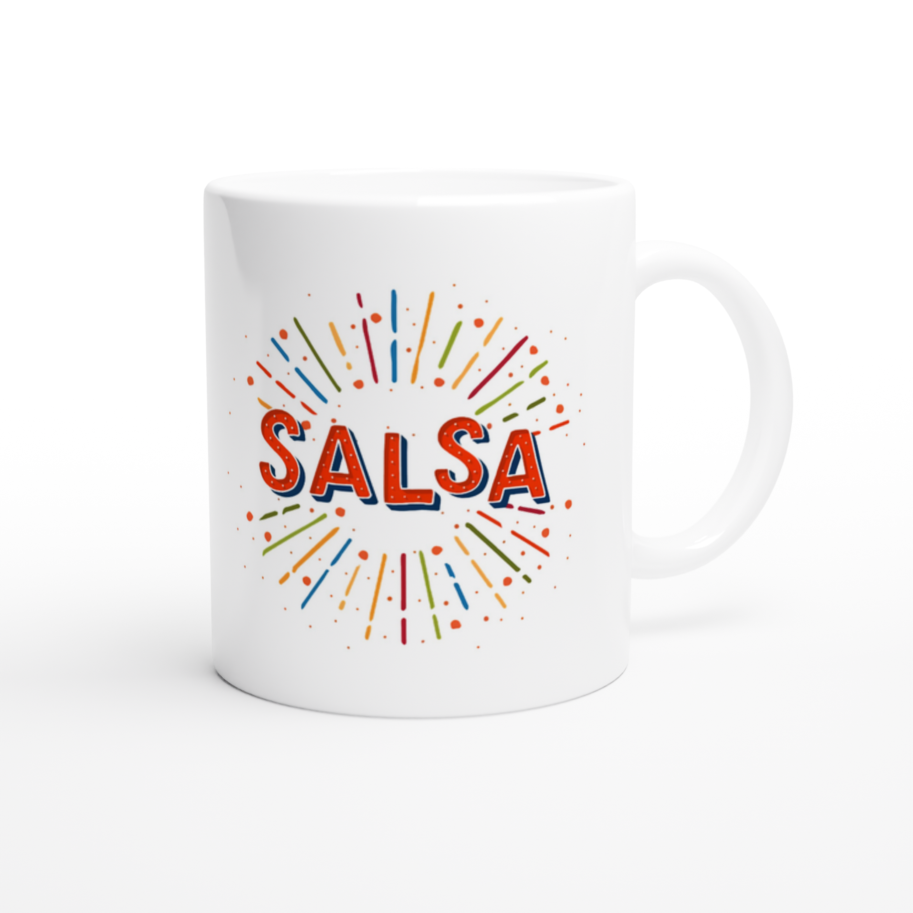 Taza de cerámica blanca de 11 oz Salsa