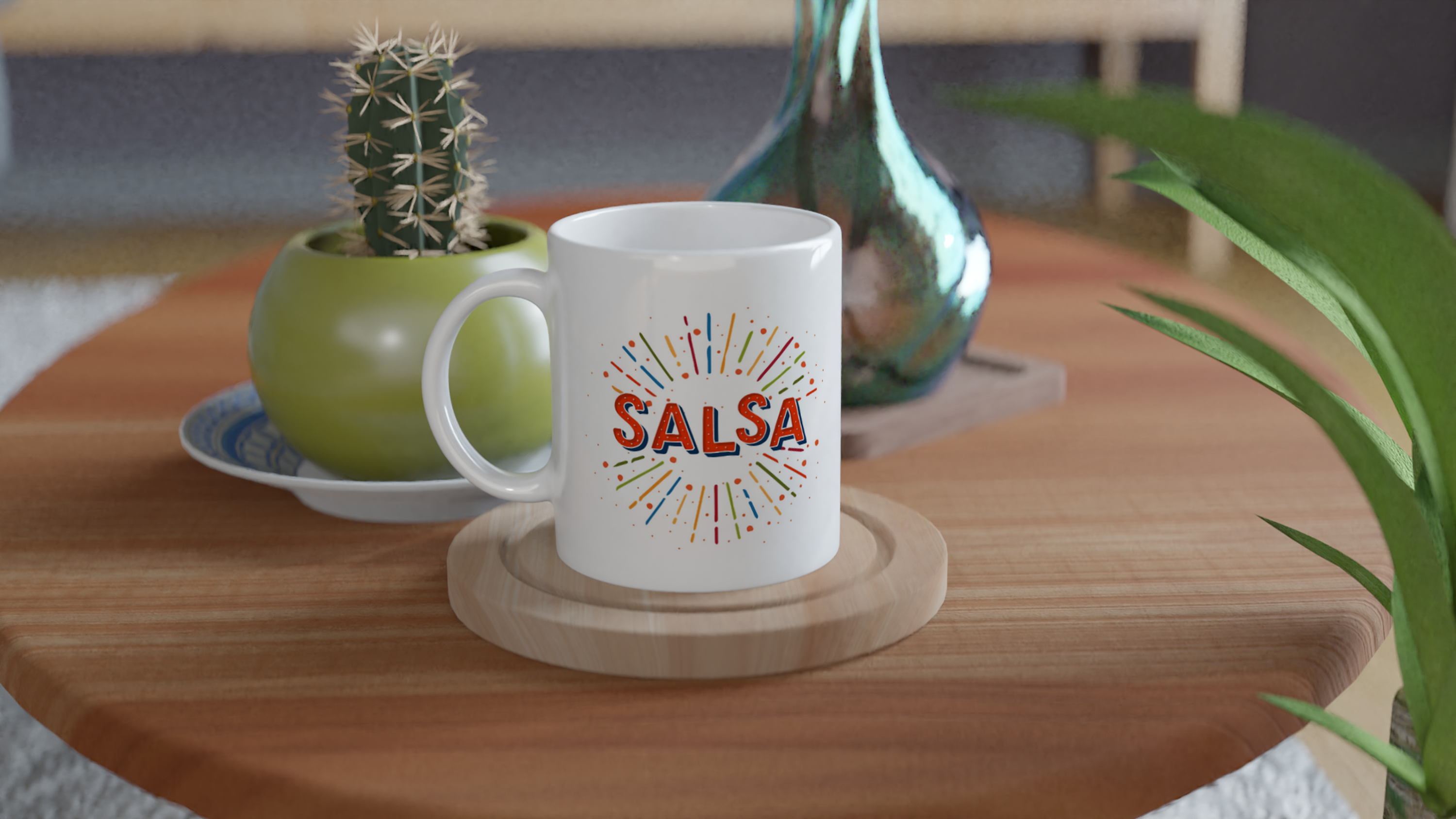 Taza de cerámica blanca de 11 oz Salsa
