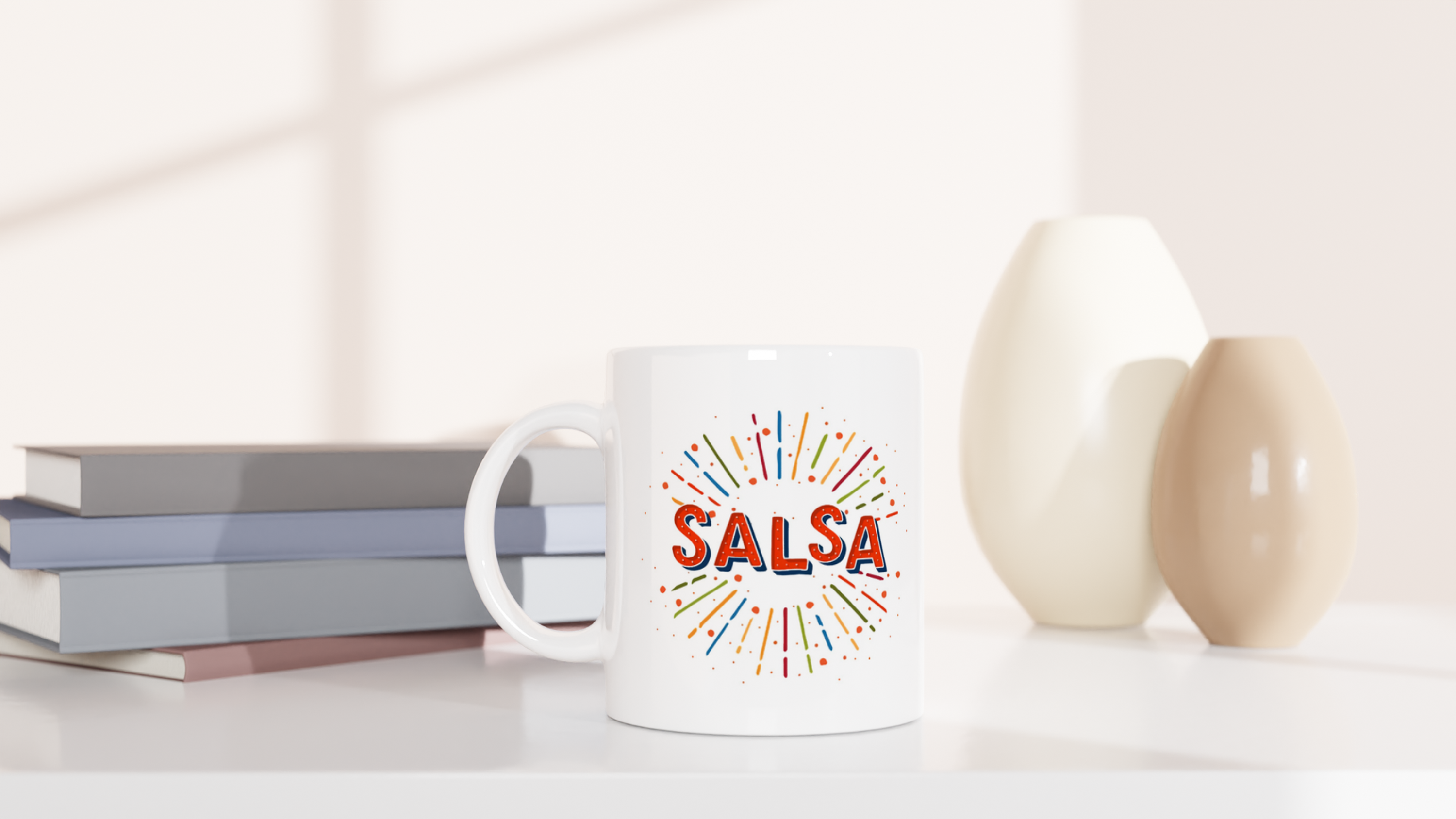 Taza de cerámica blanca de 11 oz Salsa